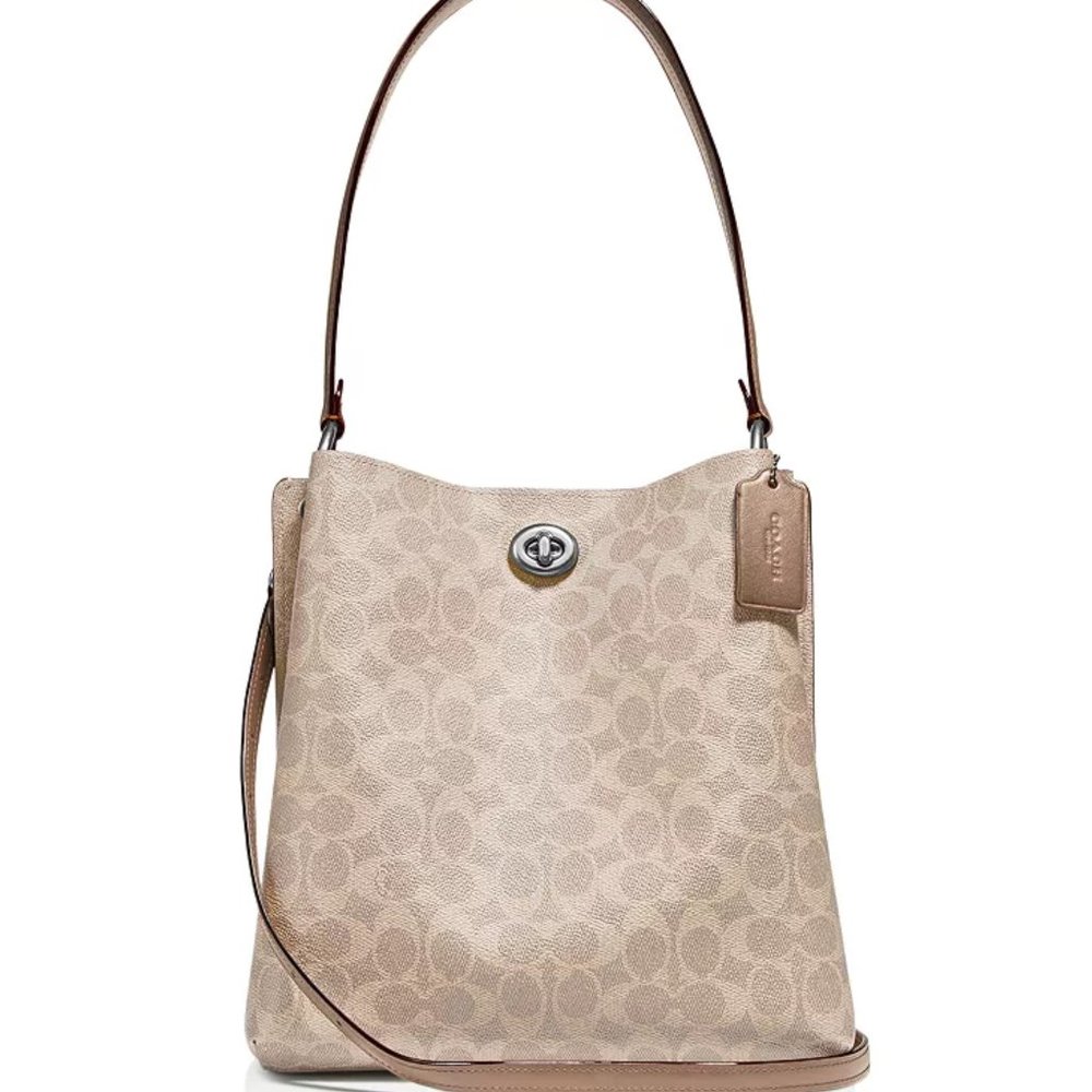 Coach Sand Taupe/Silver Charlie Monogram Bucket
